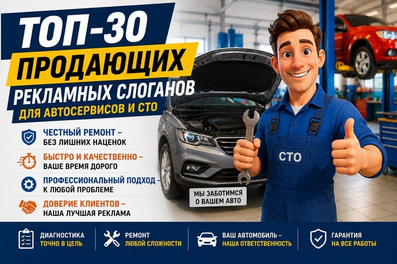 ТОП-30 продающих рекламных слоганов для автосервиса и СТО
