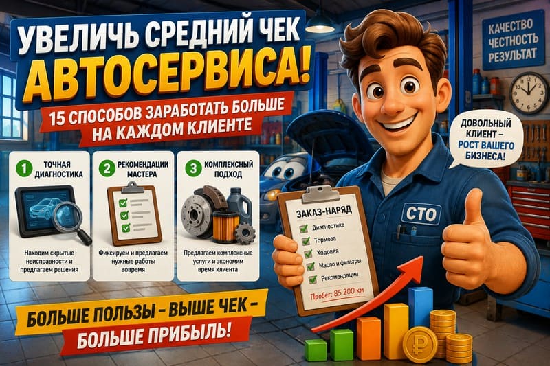 Как увеличить средний чек автосервиса: 15 способов заработать больше на каждом клиенте
